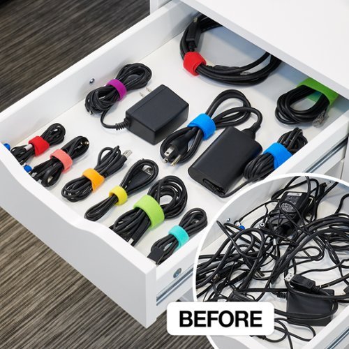 Wrap-It Storage Self-Gripping Cable Ties (20-Pack) Reusable Hook and Loop Cord Organizer Cable Tie for Cord Management and Organization - Black HOW TO BUY