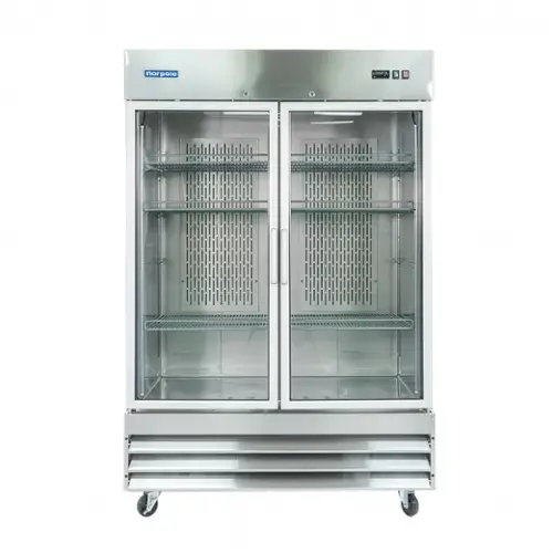 Front. Magic Chef - Commercial 54 in. 48 cu. ft. 2-Glass Door Reach-In Refrigerator in Stainless - Stainless Steel.
