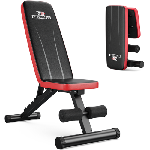 FLYBIRD - Foldable Adjustable Weight Bench, 660LBS, 8 Backrest Positions for Chest, Shoulder, Arm Workout - Black-Front_Standard 