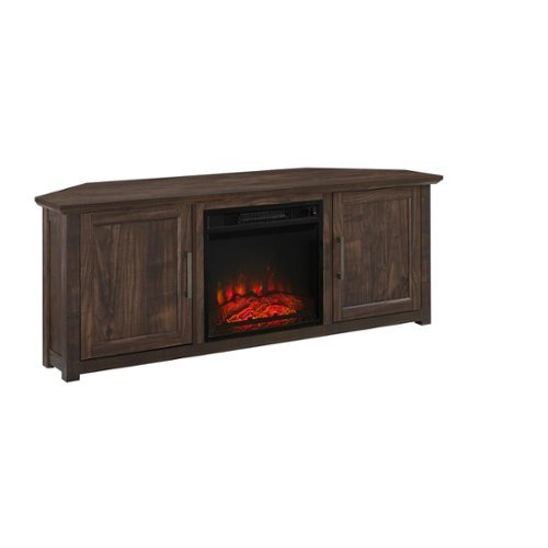 Crosley Furniture - Camden Corner Fireplace Tv Stand For 65+ Inch Tv - Brown-Front_Standard 