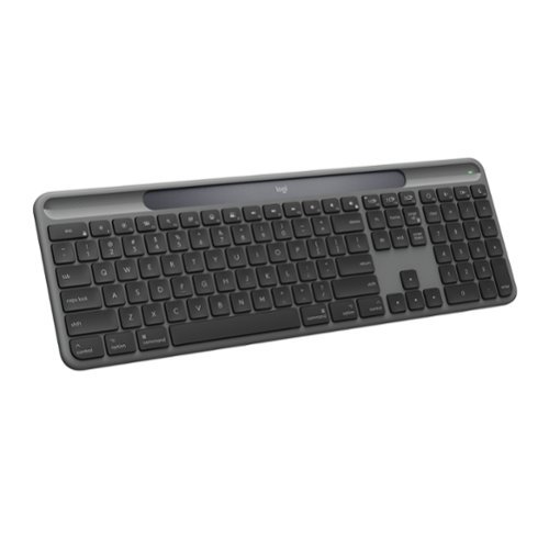 Logitech - Signature Slim Solar+ for Mac Wireless Bluetooth Solar and Artificial Light Powered Keyboard with Customizable Keys - Graphite