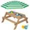 Best Choice Products - Kids 3-in-1 Outdoor Sand and Water Activity Picnic Table with Umbrella - Green-Front_Standard