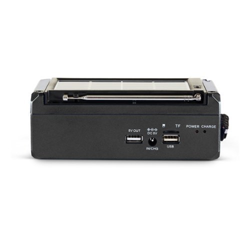 QFX Portable Solar Rechargeable 6-Band Radio with Bluetooth and Flashlight and AM/FM/SW - Black SHOP ONLINE