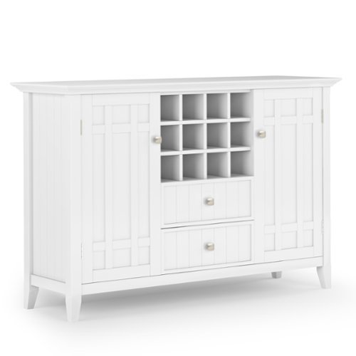 Simpli Home - Bedford Sideboard Buffet and Wine Rack - White-Front_Standard 
