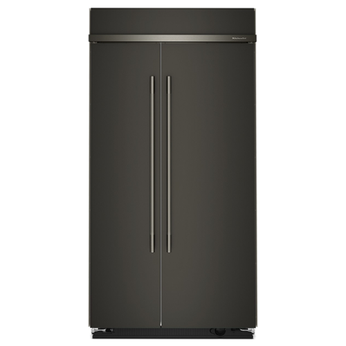 KitchenAid - 25.5 Cu. Ft. Built-In Side-by-Side Refrigerator with Platinum Interior - Black Ore-Front_Standard 