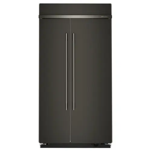 Front. KitchenAid - 25.5 Cu. Ft. Built-In Side-by-Side Refrigerator with Platinum Interior - Black Ore.