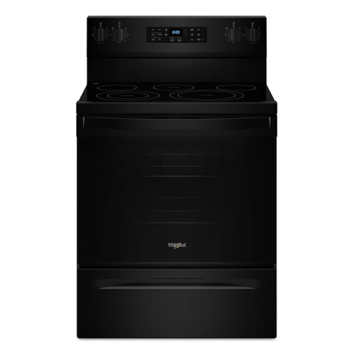 Whirlpool - 5.3 Cu. Ft. Freestanding Electric Range with Air Cooking Technology, No Preheat Air Fry and Air Baking and Self Clean - Black-Front_Standard 
