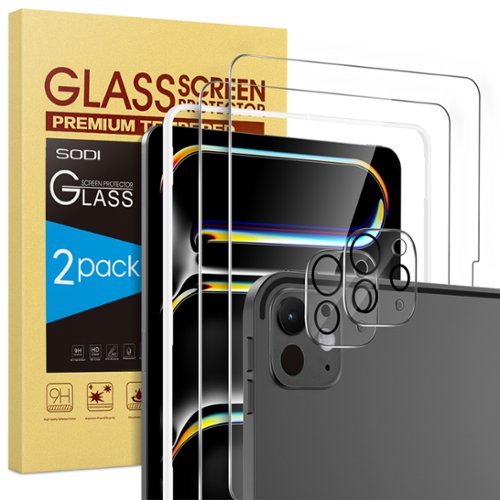 Sodi - [2+2 Pack] Ultra HD Screen Protector for iPad Pro 2024 + Lens Protector, [Anti-Scratch] [Case Friendly] Tempered Glass - Clear