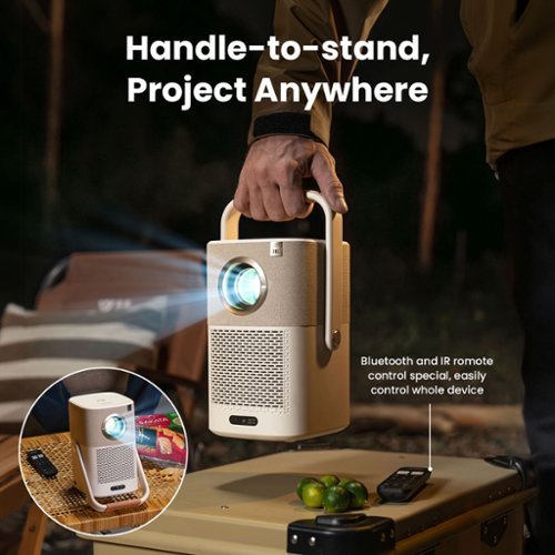 Yaber  T2 Plus Portable Projector, Built-in Battery, 1080P, JBL Dolby Audio, Auto Focus & Keystone, Co-brand Keith Haring - Cream WHERE TO BUY