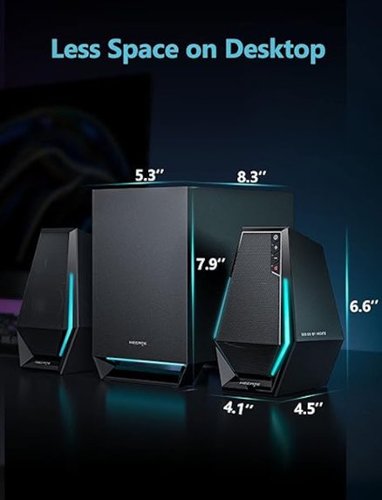 Edifier G1500 MAX 2.1 Bluetooth Gaming Speakers with RGB Lighting (3-Piece) - Black BUY IN SINGAPORE