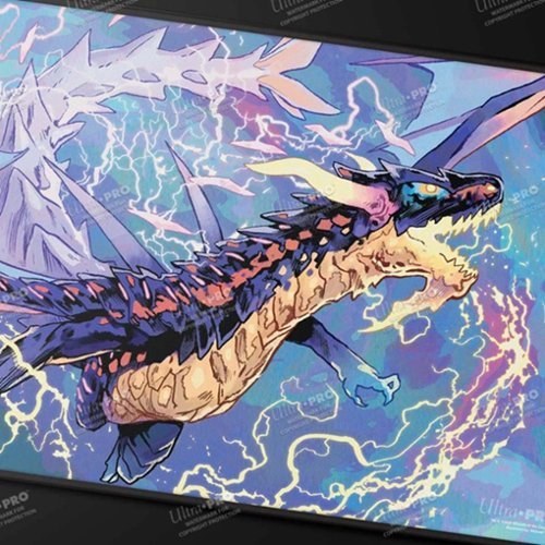 Ultra PRO Tarkir Dragonstorm Neriv, Heart of the Storm Black Stitched Playmat for Magic: The Gathering WORLDWIDE DELIVERY