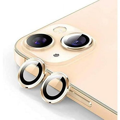 Entronix - iPhone 14 Camera Lens Protector - Luxury Metal Design for Ultimate Protection - Gold-Front_Standard 