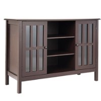 Costway - Wood TV Stand Entertainment Media Center Console for TV up to 50'' Brown - Brown