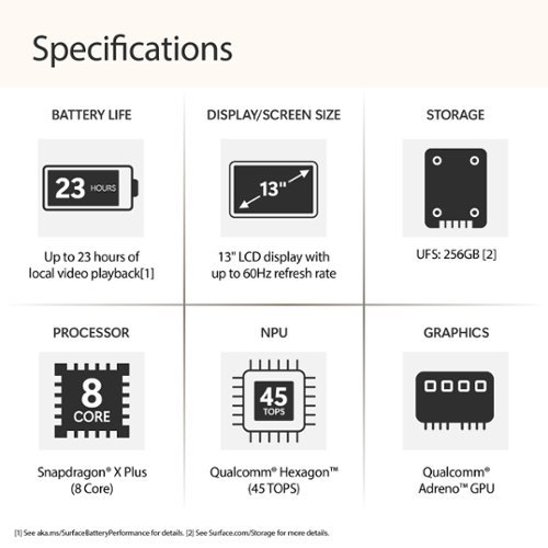 Microsoft Surface Laptop - 13 2K Touchscreen - Snapdragon X Plus (8 core) 2026 - 8GB - 256GB Storage - Platinum WHERE TO BUY