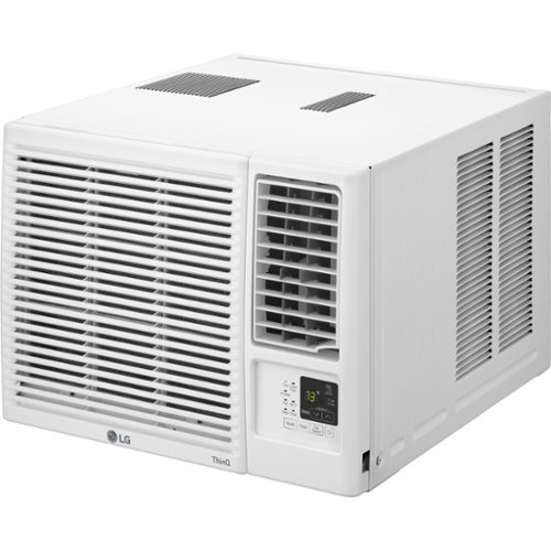 LG - 1,000 Sq. Ft. 18,000 BTU Smart Window Air Conditioner with 12,000 BTU Heater - White-Front_Standard 