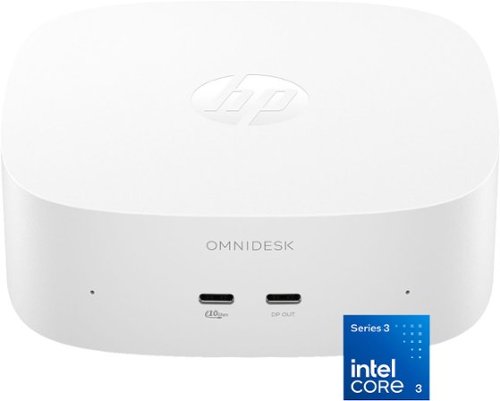 HP - OmniDesk Mini PC - Intel Core 3 304 - 8GB Memory - 128GB UFS - Cashmere White