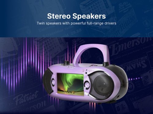 Emerson 7” Bluetooth® TV & DVD Boombox with HD INPUT & Stereo