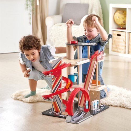 Hape  Gearhead Stunt Garage Wooden High-Rise Car Parking Lot Kid's Playset GLOBAL SHIPPING
