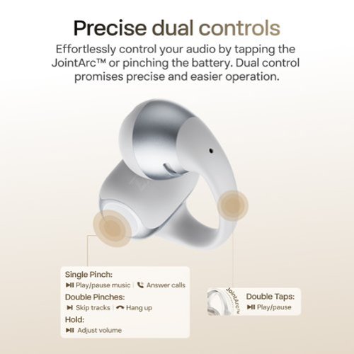 Shokz OpenDots 2 Open-Ear Clip-On True Wireless Bluetooth Earbuds - Gray BUY IN UAE