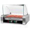 Costway - Commercial 30 Hot Dog 11 Roller Grill Cooker Machine W/ cover CE - Silver-Front_Standard