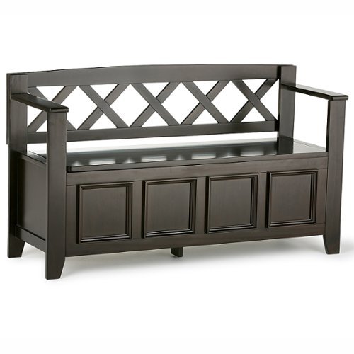Simpli Home - Amherst Entryway Storage Bench - Hickory Brown-Front_Standard 