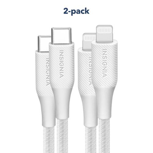 Insignia™ 6' Lightning to USB-C Braided Charge-and-Sync Cable (2 Pack) - Moon Gray BUY IN MIDDLE EAST