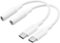 Insignia™ - USB-C to Headphone Jack 3.5mm Adapter (2-Pack) - White-Front_Standard