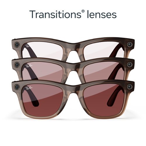 Ray-Ban Meta Wayfarer glasses with Meta AI, Audio, Photo, Video Compatibility - Transitions Red Lenses - Warm Stone WORLDWIDE DELIVERY