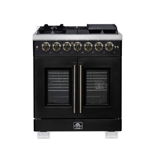 Forno Appliances - Capriasca 4.32 Cu. Ft. Dual Fuel Range with French Door Design - Black