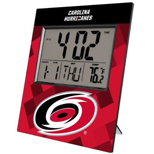 Keyscaper - Carolina Hurricanes Color Block Digital Desk Clock - Multicolor-Front_Standard 