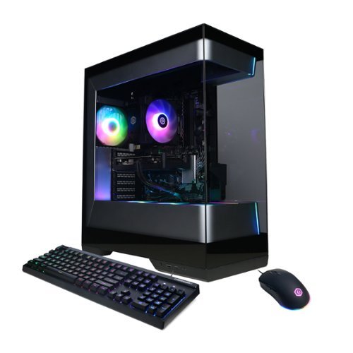CyberPowerPC - Gaming Desktop - AMD Ryzen 5 8400F - NVIDIA GeForce RTX 3050 6GB - 16GB DDR5 - 1TB PCIe 4.0 SSD Storage - Black-Front_Standard 