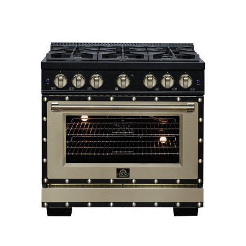 Forno Appliances - 36 in. Wide 6 Burner Valente 5.2 Cu. Ft. Freestanding Gas Convection Range - Black