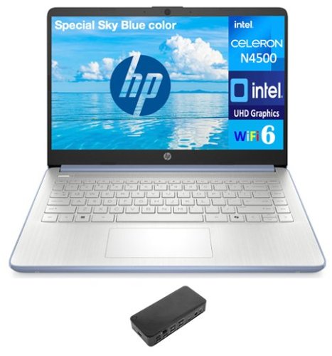 HP - 14 Laptop 14.0 HD (Intel Celeron N4500, 32GB DDR4, 1TB PCIe SSD, Intel UHD, Win 11 Pro) - Sky Blue-Front_Standard 