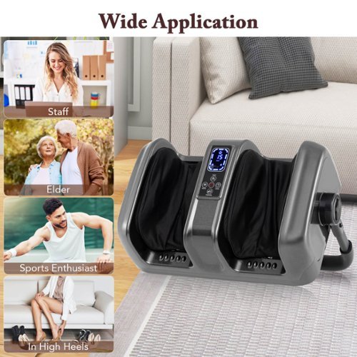 Costway Foot & Calf Massager Electric Deep Kneading Waist Massager w/ Vibration & Heat - Grey BUY IN MIDDLE EAST