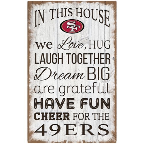 Fan Creations - San Francisco 49ers 11'' x 19'' Team In This House Sign - Multicolor-Front_Standard 