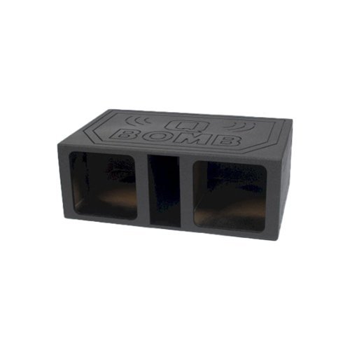 QPower - QBOMB12VLSQ Dual 12 Inch XL Vented Side Ported Speaker Square Box - Charcoal Black-Front_Standard 