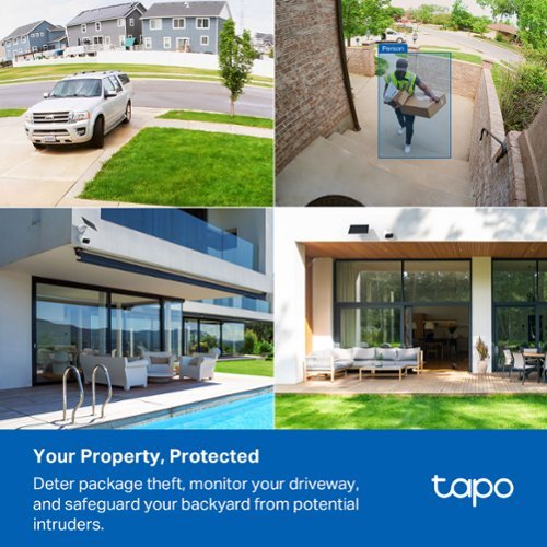 TP-Link Tapo Solar-Powered Wireless Security Camera Kit with Live View, Works with Alexa & Google Home- No Monthly Fees (2-Pack) - White GLOBAL SHIPPING