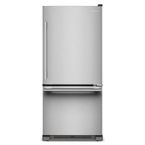 KitchenAid - 19 Cu. Ft. 30-Inch Standard-Depth Bottom Mount Refrigerator with Right Door Swing - Stainless Steel