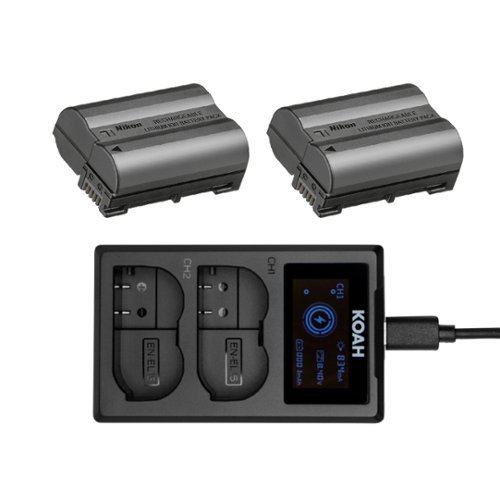 Nikon - EN-EL15c Rechargeable Li-ion Battery (2-pack) with Dual USB-C Charger with LCD Display  bundle-Front_Standard 