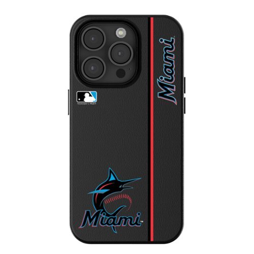 Keyscaper - MLB - Miami Marlins iPhone Magnetic Bump Case - 16 Pro Max - Black-Front_Standard 
