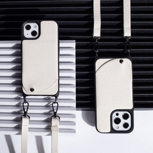 Noémie Wallet & Crossbody Strap Case for iPhone 13 Pro - White/Black GLOBAL SHIPPING