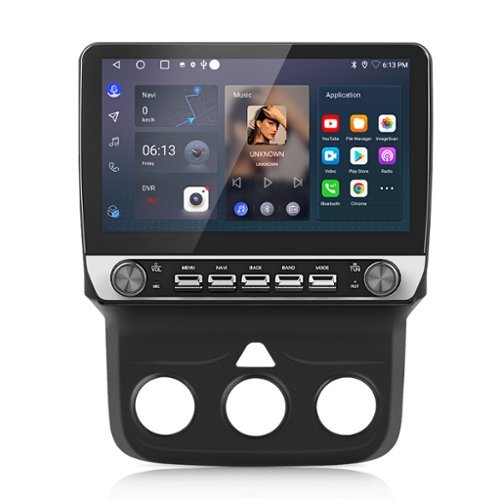 Junsun - 10.1" carplay 1+32GB Android 15 For Dodge Ram 1500 2500 3500 2013-2018 Car Stereo Radio GPS Navi WIFI RDS SWC Bluetooth - Black-Front_Standard 