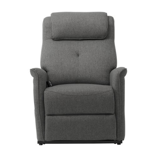 CorLiving - Ashley Power Lift Fabric Recliner - Medium Grey