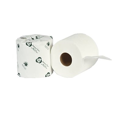 Eco Green - Recycled Bathroom Tissue, 2 Ply, 500 Sheets, 4.25" x 3.5" Sheet Size, 1.640" Core, 80 Rolls/Case