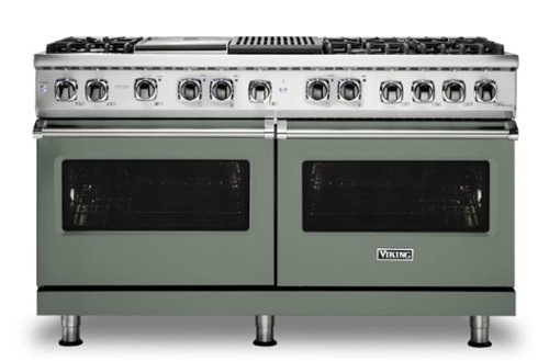 Viking - 5-Series Dual Fuel Self-Clean 60"W Sealed Burner Range - Eucalyptus