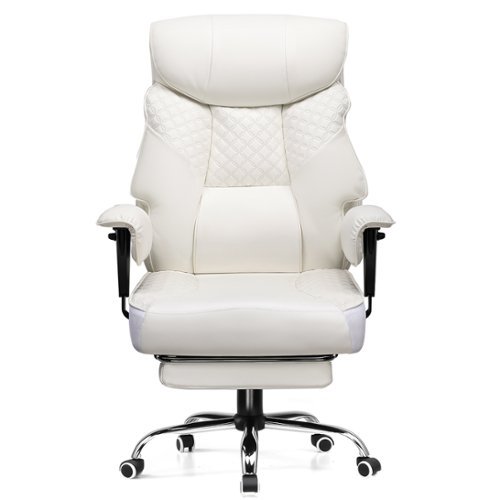 GTPlayer - 400 LBS Wide Ergonomic Gaming Chair with Deluxe Embossing Designed Big and Tall Office Chair - White-Front_Standard 