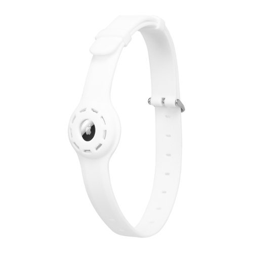 SaharaCase Adjustable Silicone Dog Collar for Apple AirTag (Large Dogs) - White INTERNATIONAL SHIPPING