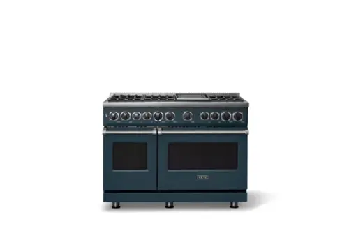 Front. Viking - 48"W. 7.3 Cu. Ft. 7Series Self-Clean Dual Fuel 8 Burner Range/Griddle-Squall - Squall.