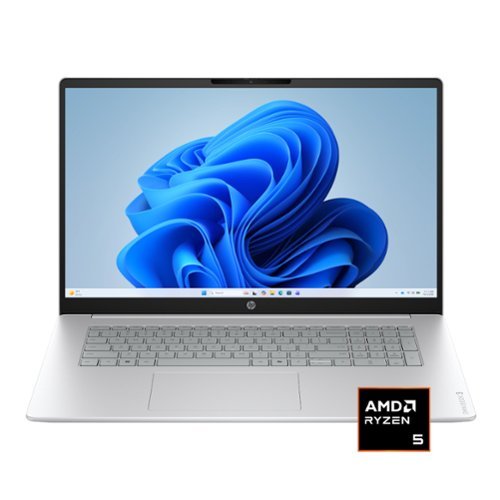 HP - OmniBook 3 - 17.3" Full HD Laptop - AMD Ryzen 5 40 (2025) - 8GB Memory - 512GB SSD - Glacier Silver-Front_Standard 