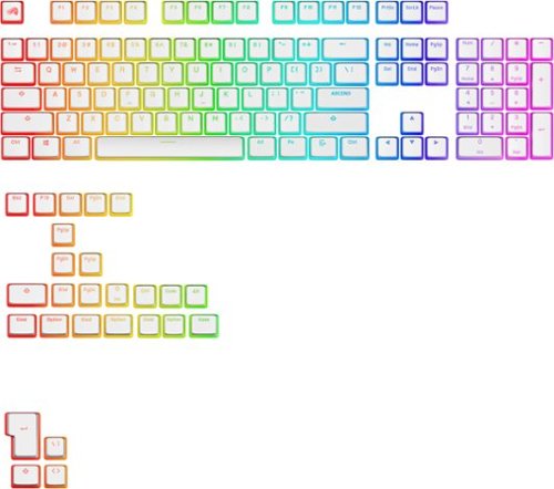 Glorious Gaming GPBT Aura Pudding Keycaps - Fits with Compact, TKL, Full Size Mechanical Gaming Keyboards - White